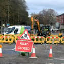 Fishergate Hill was closed after a mains pipe burst at the junction with Broadgate