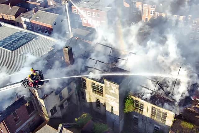 Fire crews battle the latest blaze at the former St Joseph’s Orphanage / Mount Street Hospital, off Fishergate, on Monday evening (May 1). Picture credit: Callan Browne