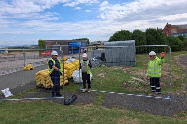 Perimeter fencing is being installed around the Bring Me Sunshine Garden site today, Tuesday, by main contractors for the scheme, VINCI.