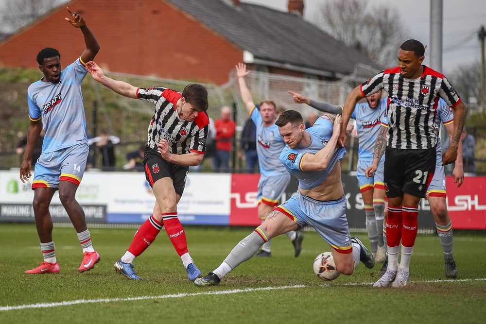 Mike Calveley makes it 2-0 against Alfreton Town (photo: David Airey/dia_images)