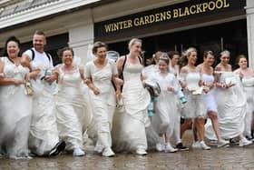 The annual Wedding Walk, raising funds for Trinity Hospice.