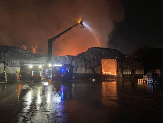 10 fire engines battled the blaze at a vape warehouse on Shadsworth Business Park in Blackburn on Monday night (September 11). (Picture by Lancashire Fire & Rescue Service)