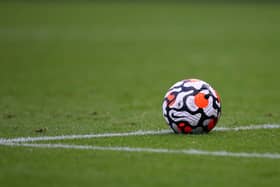 BURNLEY, ENGLAND - OCTOBER 02:  The official Nike Flight ball is seen during the Premier League match between Burnley and Norwich City at Turf Moor on October 02, 2021 in Burnley, England. (Photo by Alex Livesey/Getty Images)