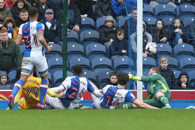Preston North End's Tom Barkhuizen scores the opening goal