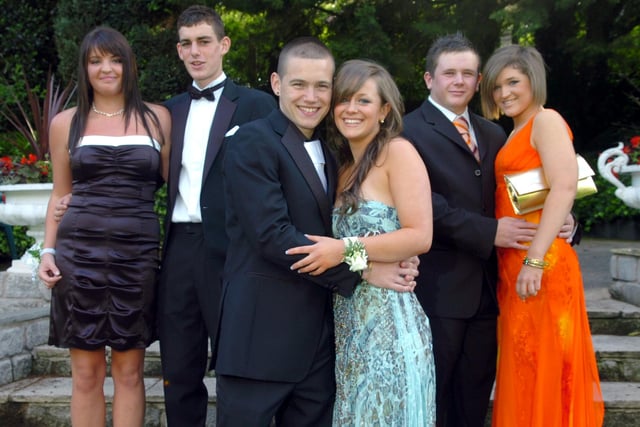 Pupils and friends from Penwortham Girls High School Leavers Ball at The Pines. From left, Alex Dodd, Cameron Gore, Elliott Day, Amy Jackson, Carl Clayden, and Hannah Warren