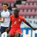 Tom Bayliss in pre-season action for Preston North End against Wigan in July 2021