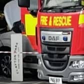 Police and fire crews were called to the Shell petrol station at the junction of Brownedge Road and Todd Lane South in Lostock Hall after a car collided with the SPAR shop front at around 9.30am on Wednesday, October 10