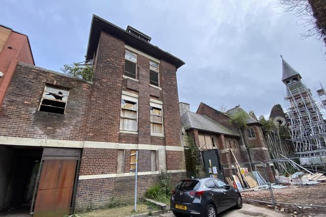 A group of youths were captured running through the derelict St Joseph's Orphanage in Preston on Sunday.