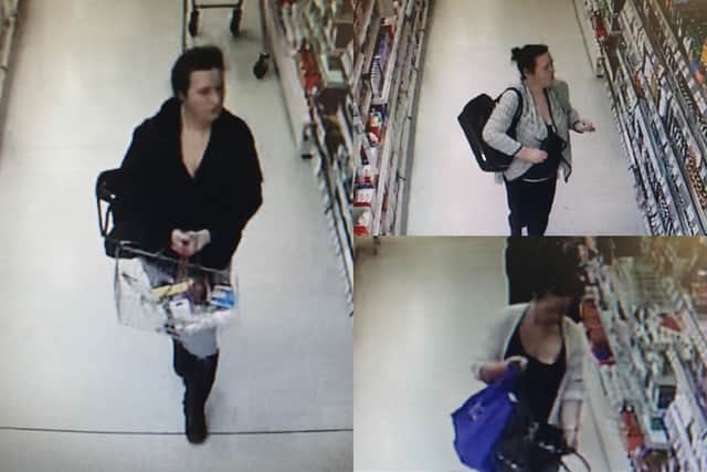 Police want to speak to this woman after £350 worth of cosmetic products were stolen from a shop in Accrington (Credit: Lancashire Police)