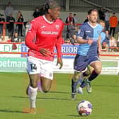 Arthur Gnahoua scored twice as Morecambe won at Charlton Athletic last weekend Picture: Michael Williamson