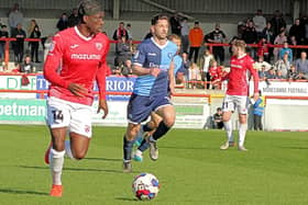 Arthur Gnahoua scored twice as Morecambe won at Charlton Athletic last weekend Picture: Michael Williamson