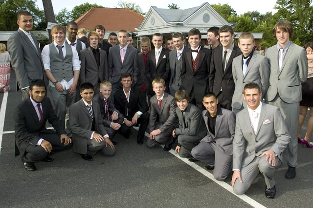 All the boys together at the Archbishop Temple School prom at the Pines in Clayton-le-Woods in 2010
