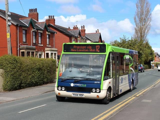 Preston Bus service 12/12a, running through Longton, New Longton and Whitestake