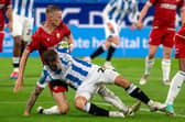 Morecambe defender Max Taylor was sent off last weekend Picture Bruce Rollinson