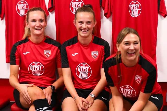 World heavyweight boxing champion Tyson Fury, from Morecambe, has been announced as the team's home and away front of shirt sponsor for the 2022/23 season. Picture courtesy of @ShrimpsWomen