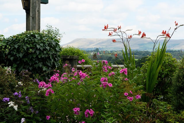 Jean says visitors relish the views of Pendle Hill and Ribble Valley from the garden which is on an escarpment.