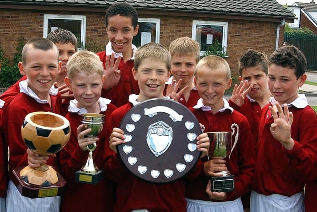 Our Lady's Catholic High School year 7 football team who won the quadruple this year - winning the Preston Schools 11-a-side and 5-a-side, and the Lancashire Schools 7a-side and 5-a-side