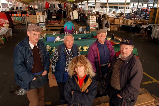Some of the stall holders from Preston covered market who lost money because of the road works on Lancaster Road. Pictured (left to right): Bill Leyland, Alan Barnes, Tracey Bamford, Fred Yates, and Dennis Nolan