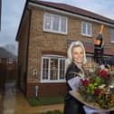 First time buyers Dom Johnson and Steph Hatton outside their Anwyl home
