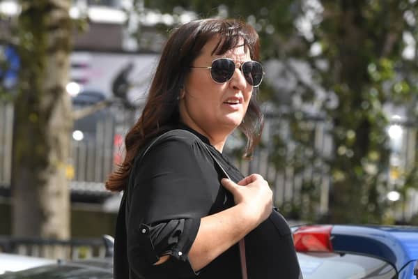 Former prison librarian Sharon Mawdsley at Preston Magistrates Court today (September 8) as she faces seven charges.