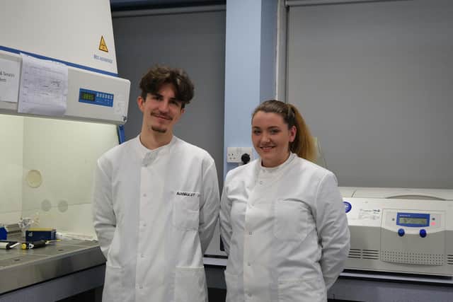 Nathan Parks, third year Biomedical Sciences student, and Monica Smithies, third year Biology student