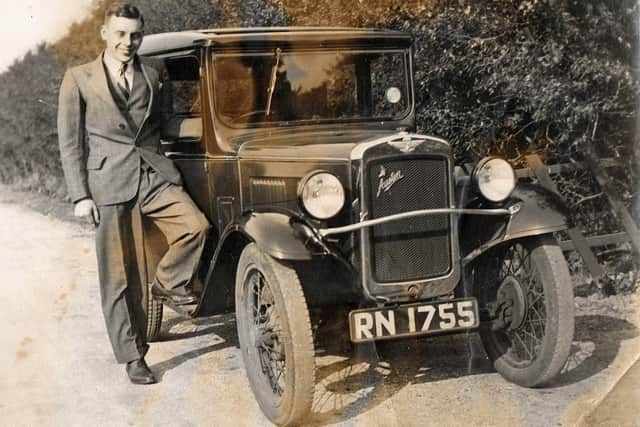 Graham's dad, Charles Edward Curwen with his Austin 7, pictured in the early Thirties.