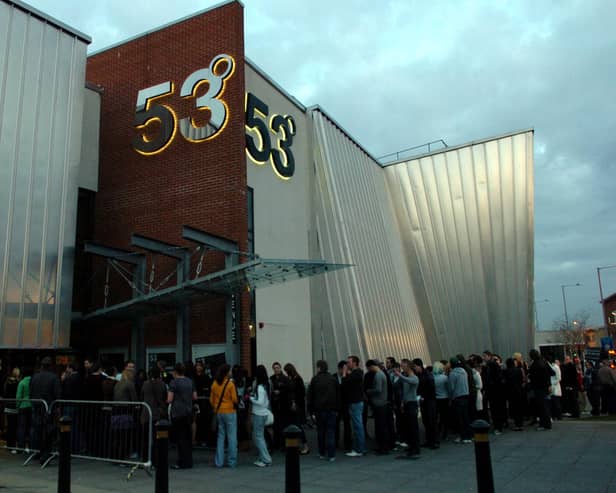 A queue for UCLAN's 2009 Got Talent held in 53 Degrees, Preston