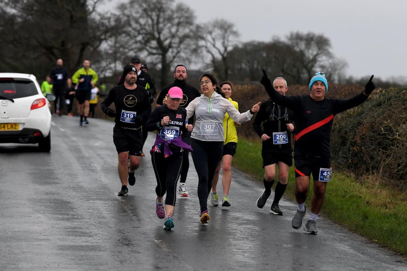 Runners taking part in the Central Lancashire New Year half marathon