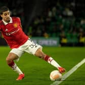 Zidane Iqbal in action for Manchester United