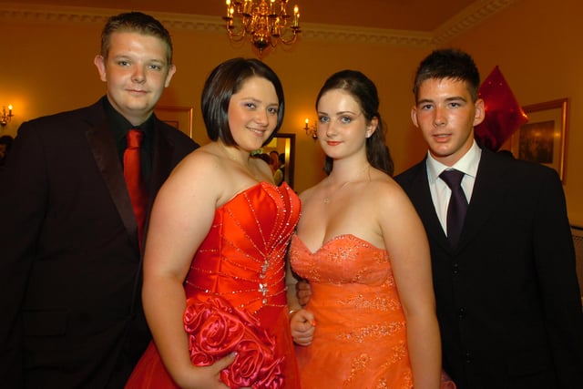 Steve Owens, Steph Dobson, Chelsea Moss, and Shaun Brone at the 2010 Penwortham Girls High School prom at Farington Lodge