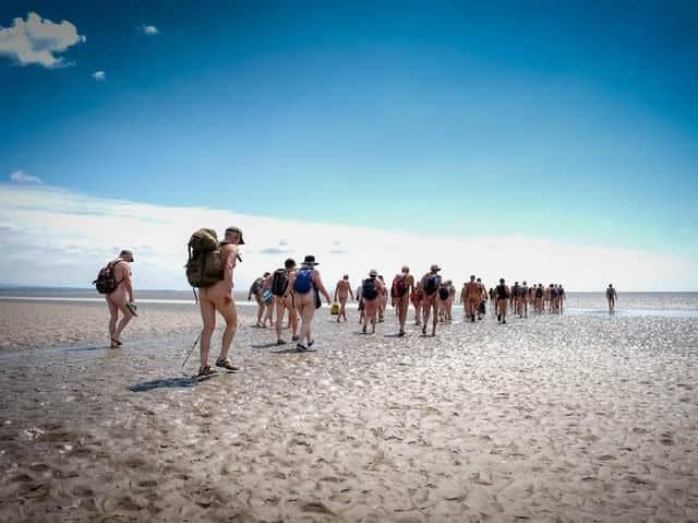 Naturists will take a stroll across Morecambe Bay this June.