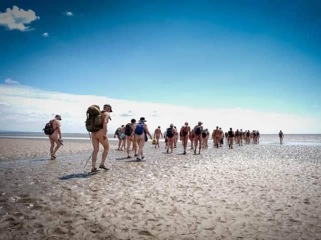Naturists will take a stroll across Morecambe Bay this June.