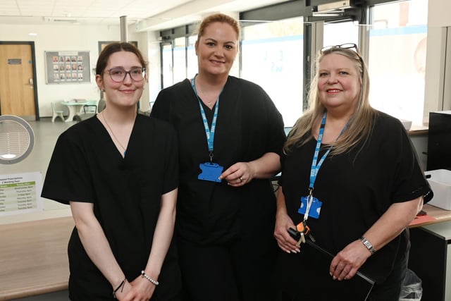 Staff members ( from left), Leah Seddon, Jenna Mawdesley and Deb Clay