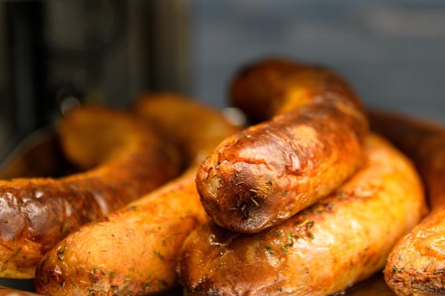 Different kinds of sausages available at The Pork Shop in Walmer Bridge on Liverpool Old Road. Photo: Kelvin Stuttard