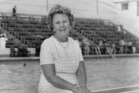 Dorothy Fisher, one of the co-founders of Miss Great Britain in Morecambe's Super Swimming Stadium.