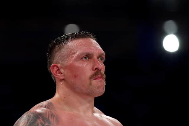 Oleksandr Usyk at his fight with Daniel Dubois at Stadion Wroclaw on August 26, 2023. (Photo by Gabriel Kuchta/Getty Images)