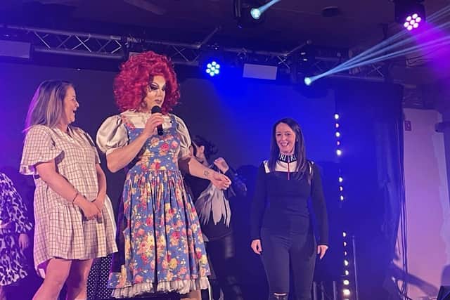 Angel Delight invites audience members to join her on stage during the show