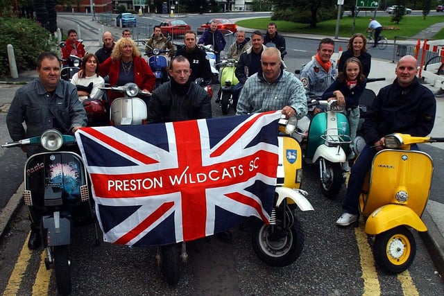 Members of Preston Wildcats Scooter Club who will be holding a Weekender at Preston Grasshoppers in aid of Melanie's Magic Wand appeal