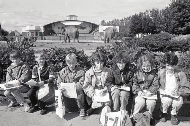 Ashton High School pupils on a visit to Blackpool Zoo in September 1988