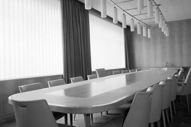 The boardroom at the Scottish and Newcastle Brewery on Holyrood Road in February 1963.