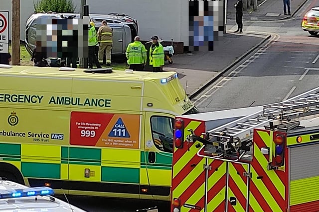 "The two ambulance crew members are shaken but unharmed," said North West Ambulance Service