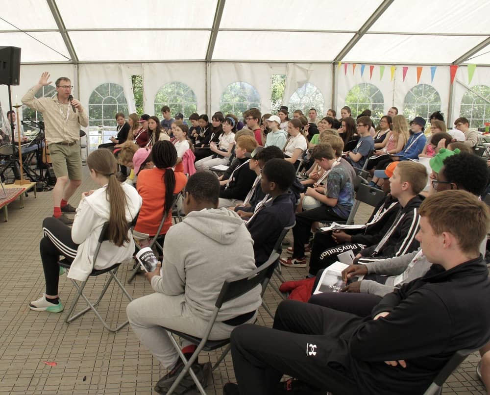 Bishop Philip with young people on the Diocesan annual holiday; young people are central to the plan