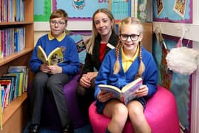 Sofia Delgado and pupils in the reading corner. Photo:  Redrow