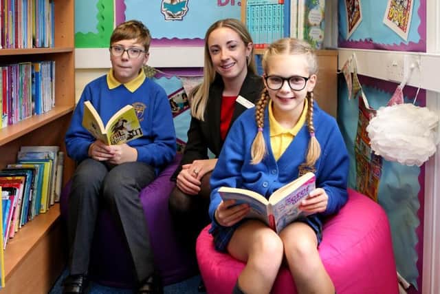 Sofia Delgado and pupils in the reading corner. Photo: Redrow