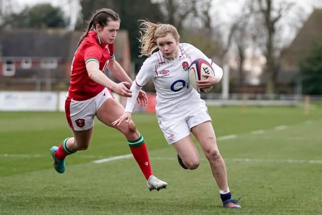 Stonyhurst pupil Connie (right) helped lead the U18 England Women’s rugby team to victory against Wales on Sunday, March 5.
