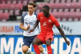 Tom Bayliss during a pre-season friendly for PNE.