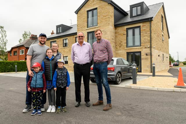 The Petrochenko family pictured with Michael and Alex Ward, directors of Acresfield Health Club and Spa  Photo: Kelvin Stuttard