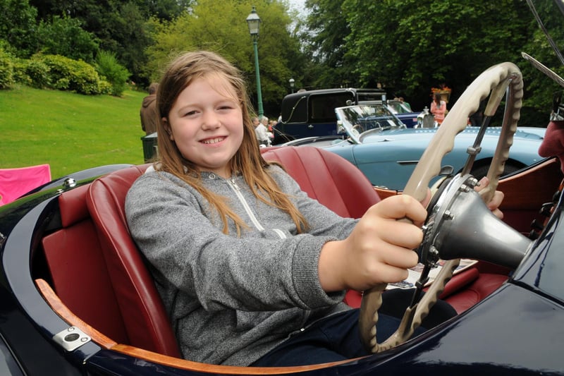 Jessica Clifford, 11 in the 1948 Allard K1 at the Classic Car day at Avenham and Miller Park