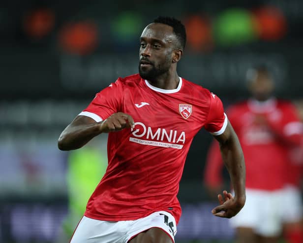 Jordan Slew scored Morecambe's equaliser (Photo by Eddie Keogh/Getty Images)