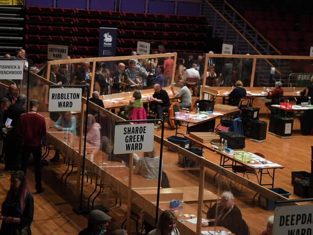 The vote count for the Preston City Council elections at the Guild Hall earlier this month - Jonty Campbell stood in the Ribbleton ward
